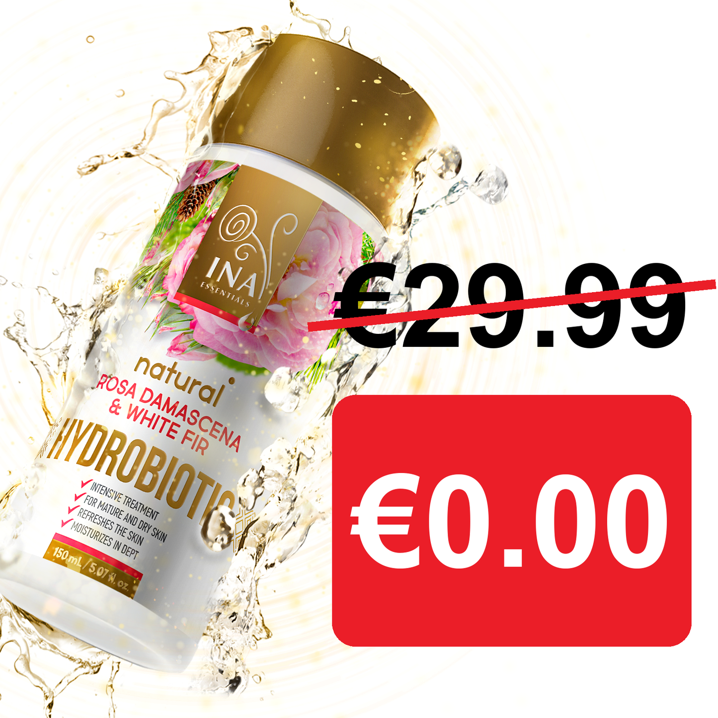 + Geschenk Hydrobiotic - Rose, Weißtanne und Zitronenschale - intensive Anti-Age-Pflege