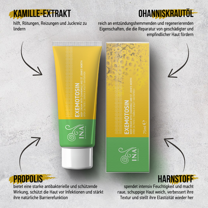 + Geschenk Creme für Psoriasis, Ekzeme und gereizte Haut - mit Johanniskraut, Kamille und Propolis