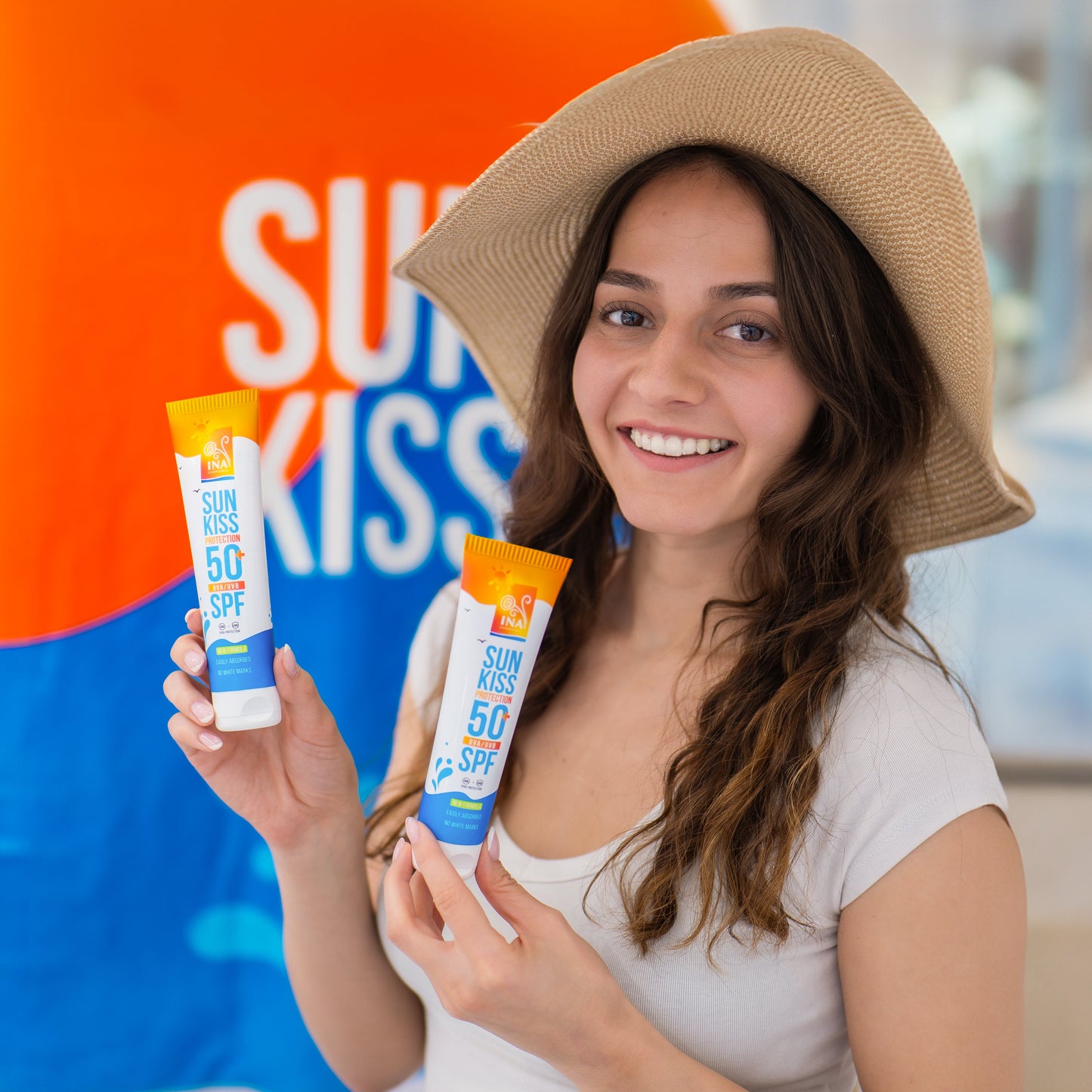 Familienpackung für Sonnenschutz - 2+1 Natürliche Sonnencreme für Gesicht und Körper SPF 50+ mit Bio-Weißtanne